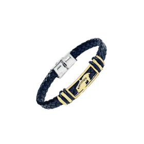 Bracelet acier caoutchouc carte Martinique
