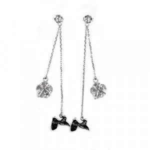 Earrings Silver Hibiscus Map of the islands