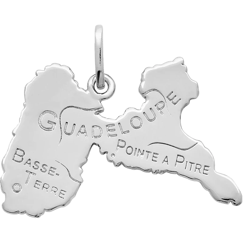 Pendentif Carte de la Guadeloupe Argent bijouxcreoles.com