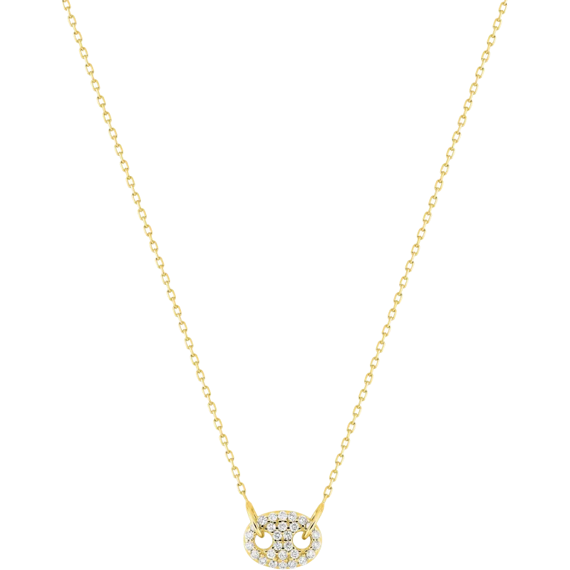Collier Graine de Café Or jaune OZ 9 Carats bijouxcreoles.com