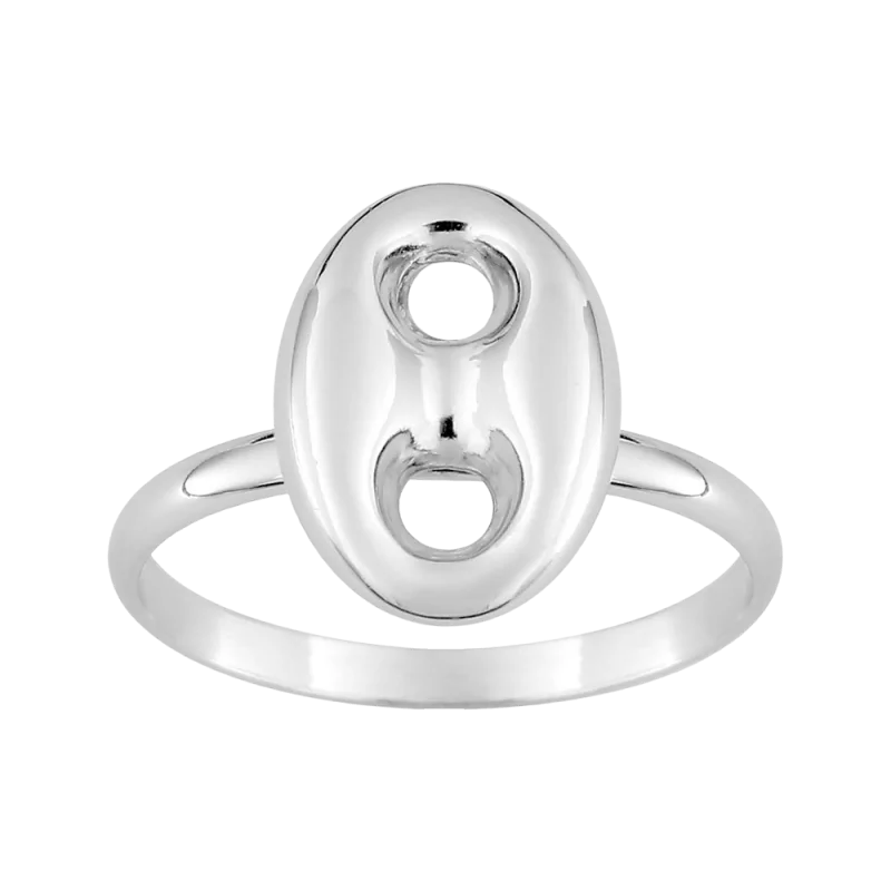 Bague grain de café gris rhodié Argent bijouxcreoles.com