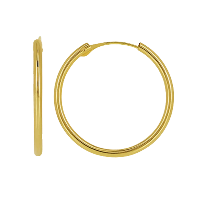 Hollow creole earrings, 1mm thick, inner diameter 12mm, gold. Hollow creole earrings, 1mm thick, inner diameter 12mm, gold.