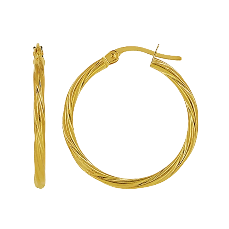 Créoles torchon tube 2mm diamètre intérieur 20mm Or bijouxcreoles.com
