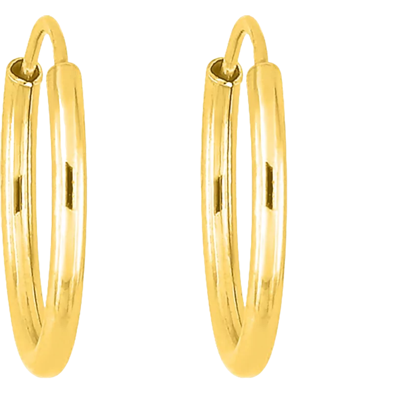 Créoles tube creux 1mm diamètre intérieur 10mm Or bijouxcreoles.com