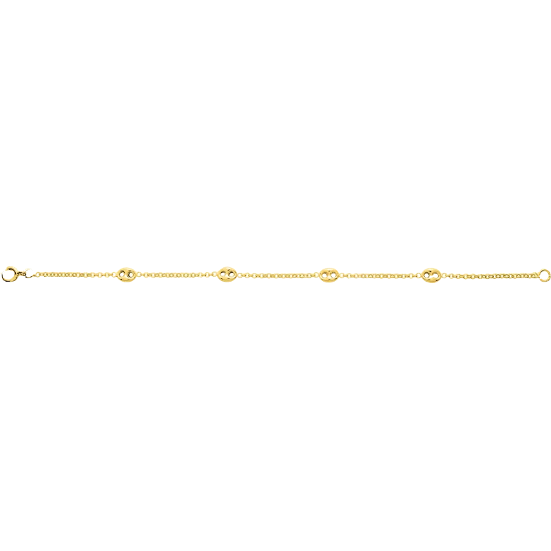 9 Carat Gold Coffee Bean Costume Bracelet 9 Carat Gold Coffee Bean Costume Bracelet