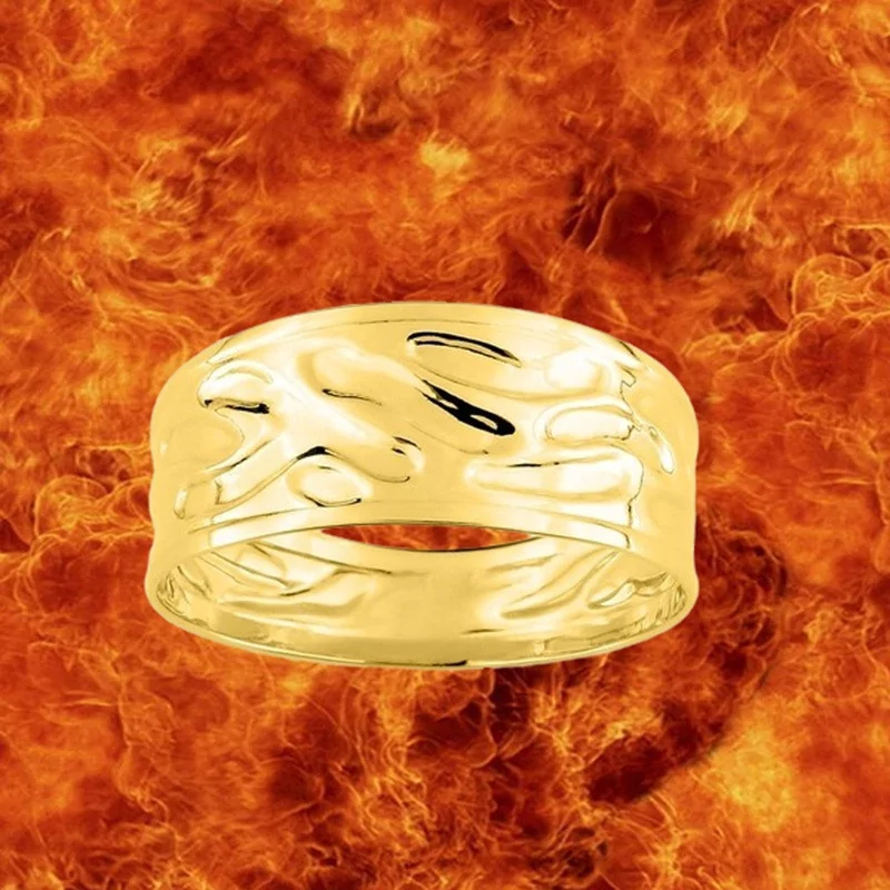Cast Lava Ring 9 Carat Gold