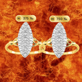 Bague marquise Hiva-Oa Or et oxyde de zirconium