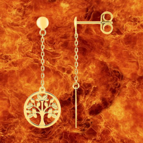 Dangling earrings Tree of Life 9 Carat Gold