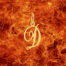 Pendentif lettre D en Or 9 Carats