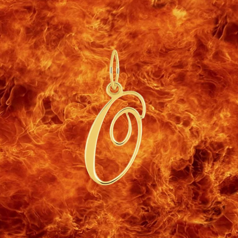 Gold 9 Carat Letter O Pendant