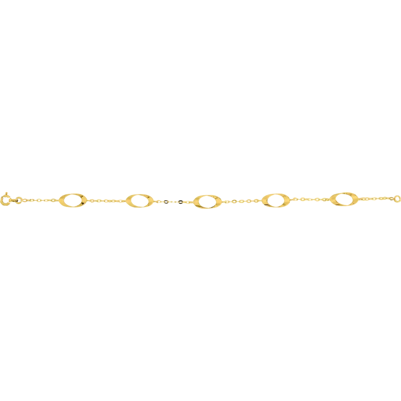 Bracelet fantaisie Motif Ovale Or 9 Carats bijouxcreoles.com