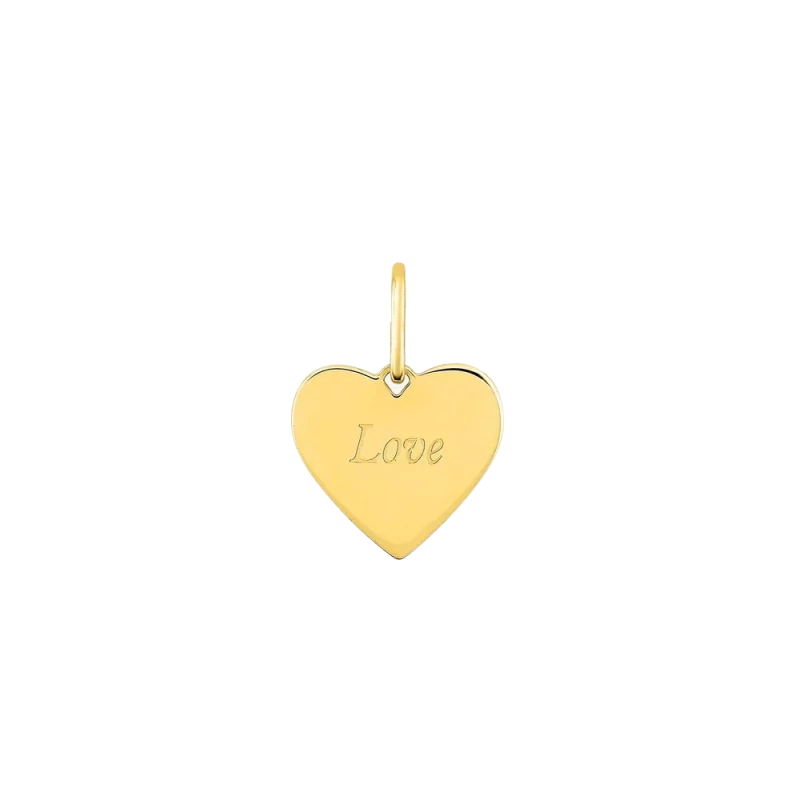 Pendentif cœur gravé LOVE or 9 Carats bijouxcreoles.com