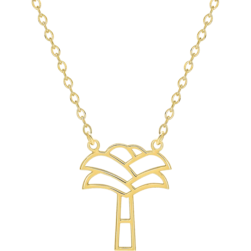 Hollow Banana Leaf Gold-Plated Necklace