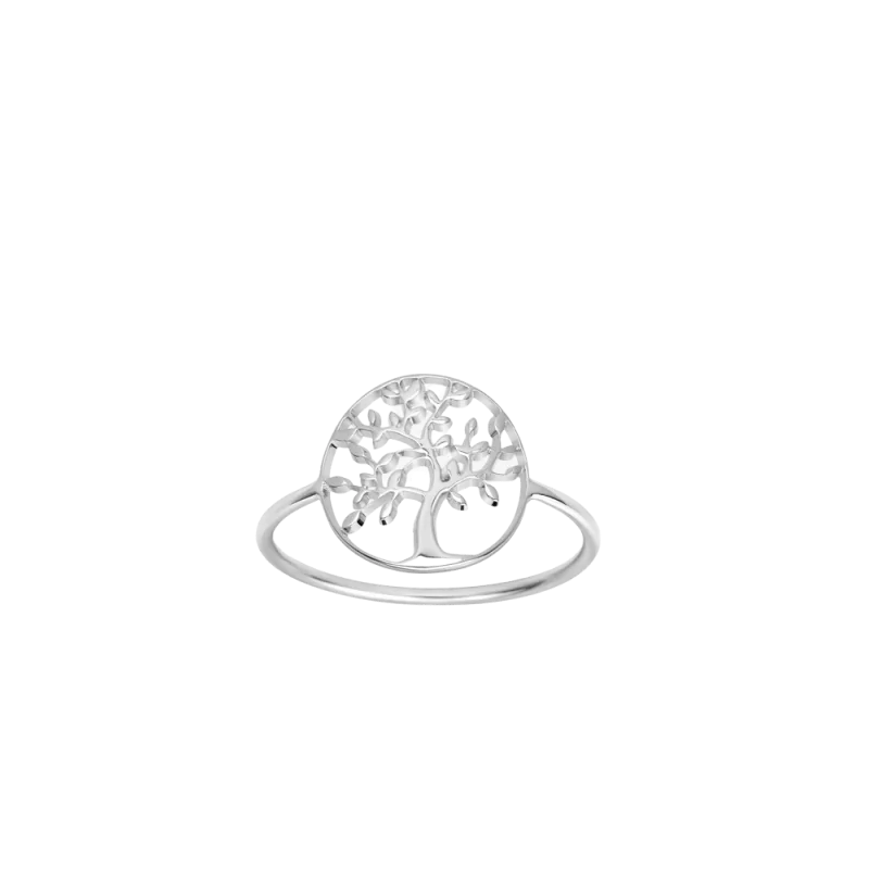 Hollow Silver Tree of Life Ring