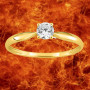 Four-Prong Solitaire Ring G37 with Cubic Zirconia in 9 Carat Gold