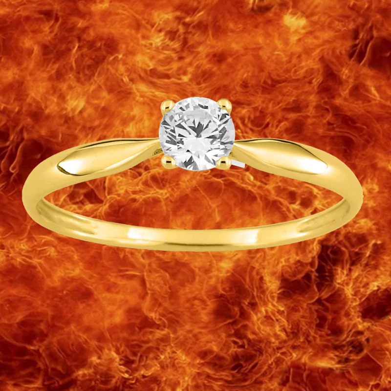 Bague solitaire 4 griffes G37 Oxyde Zirconium Or 9 Carats bijouxcreoles.com