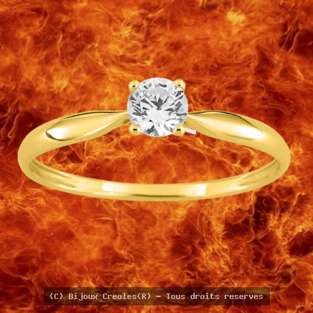 Four-Prong Solitaire Ring G37 with Cubic Zirconia in 9 Carat Gold