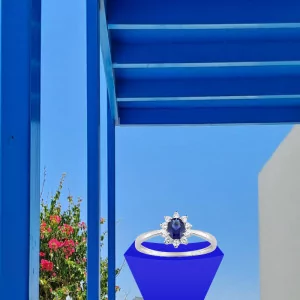 Triple ring and blue silver OZ