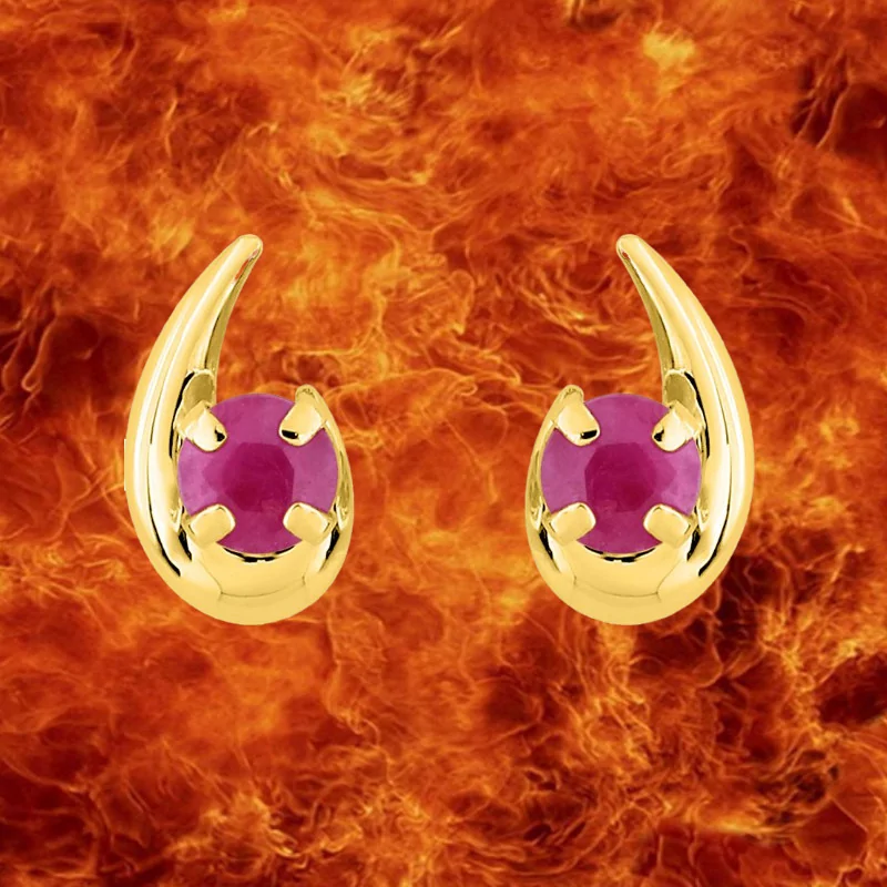 9 Carat Gold Ruby Hoop Earrings