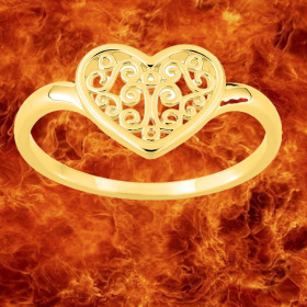 Bague cœur filigrane Mahorais Plaqué Or