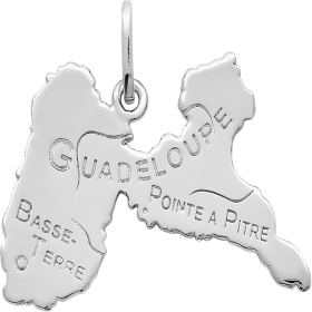 Pendentif Carte de la Guadeloupe Argent