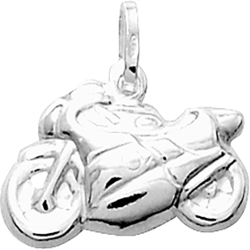 Motorcycle Pattern Silver Pendant