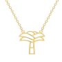 Hollow Banana Leaf Necklace Gold-Plated – vue 2