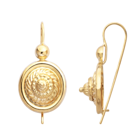 Cabbage Earrings 18 Carat Gold
