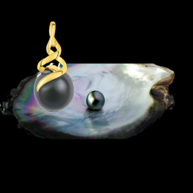 Pendentif perle de culture de Tahiti poire baroque