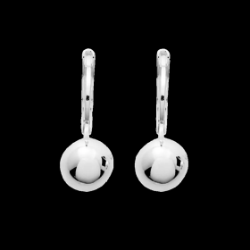 Boucle d'oreilles Dormeuses Boule 10mm Argent