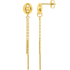 Coffee grain dangling earrings Gold plated