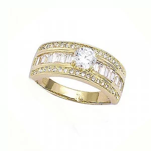 Coral Motif Trilogy Gold-Plated Ring