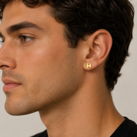 Boucles d'oreilles grain café Clou Plaqué or