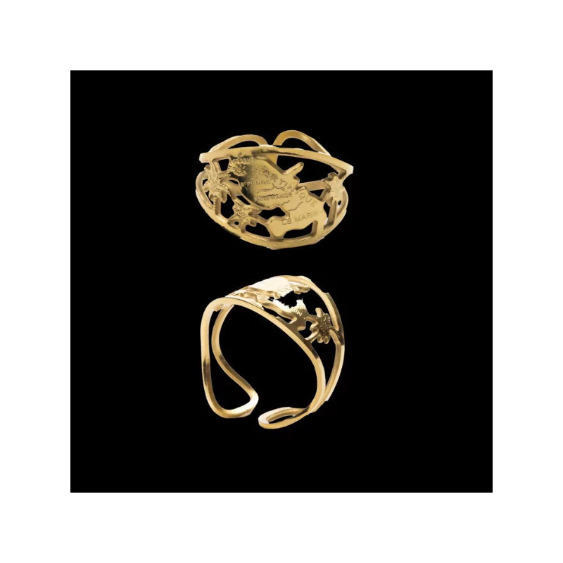 Stainless Steel Ring Martinique Map Stainless Steel Ring Martinique Map