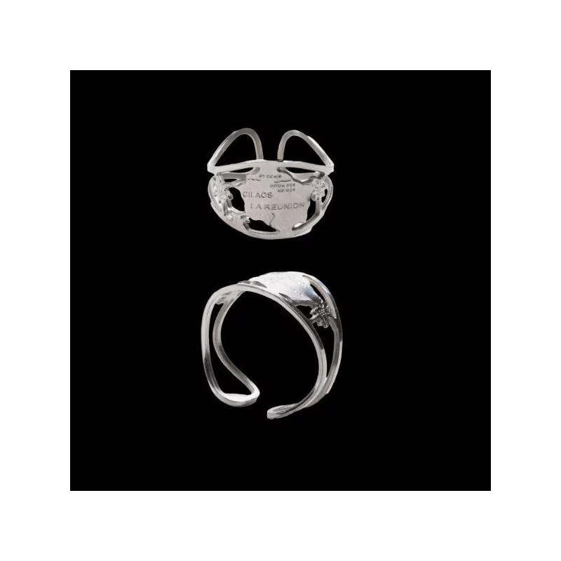Bague Carte de la Réunion Acier Inoxydable bijouxcreoles.com