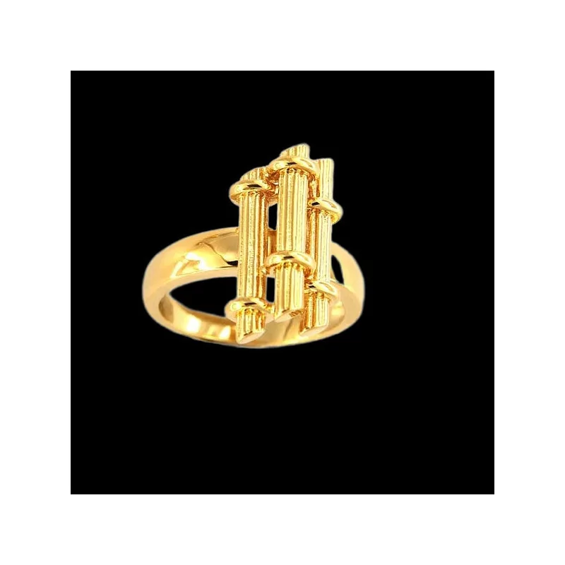 Bague Fagot Canne Plaqué Or bijouxcreoles.com