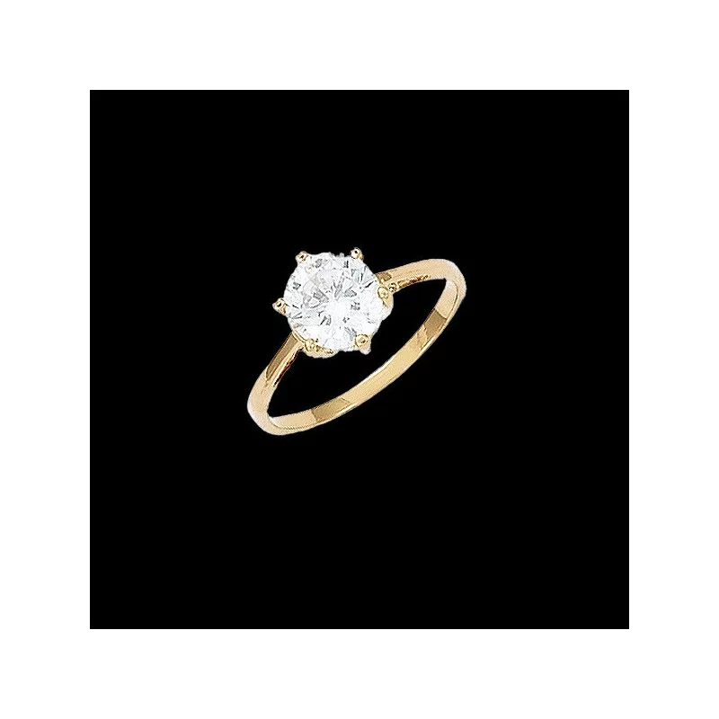 Solitaire Claw Ring 8mm Gold-Plated Solitaire Claw Ring 8mm Gold-Plated