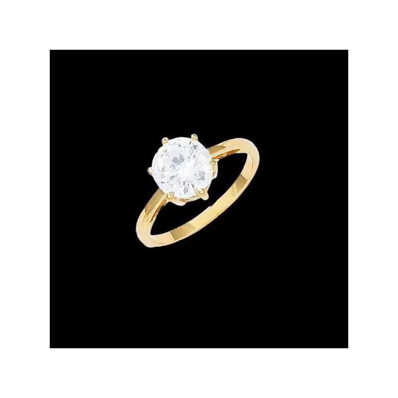 Bague Solitaire Griffes Plaqué Or bijouxcreoles.com