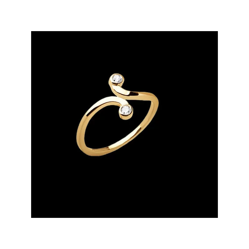 Bague Toi et Moi plaqué or bijouxcreoles.com