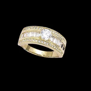 Coral Motif Trilogy Gold-Plated Ring