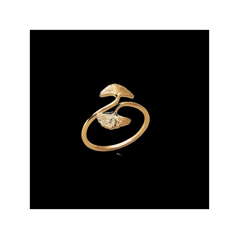 Bague Ginkgo plaqué or bijouxcreoles.com