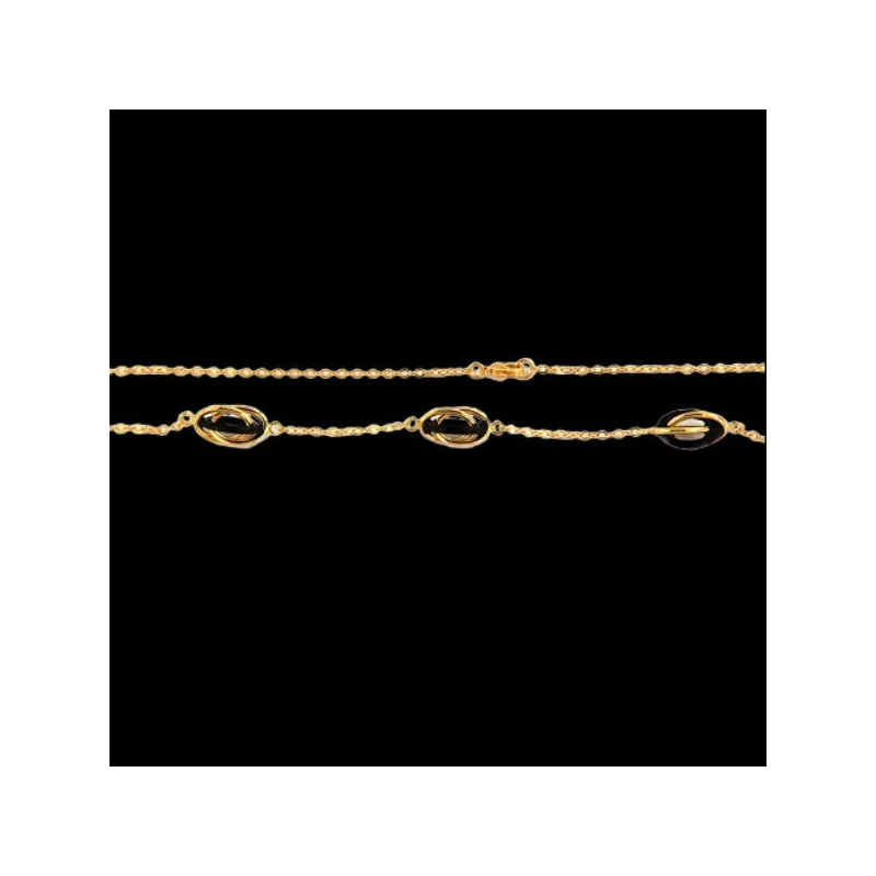 Black enamel gold-plated curb chain necklace
