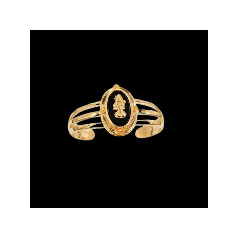 Gold-Plated Onyx Madras Bracelet Gold-Plated Onyx Madras Bracelet