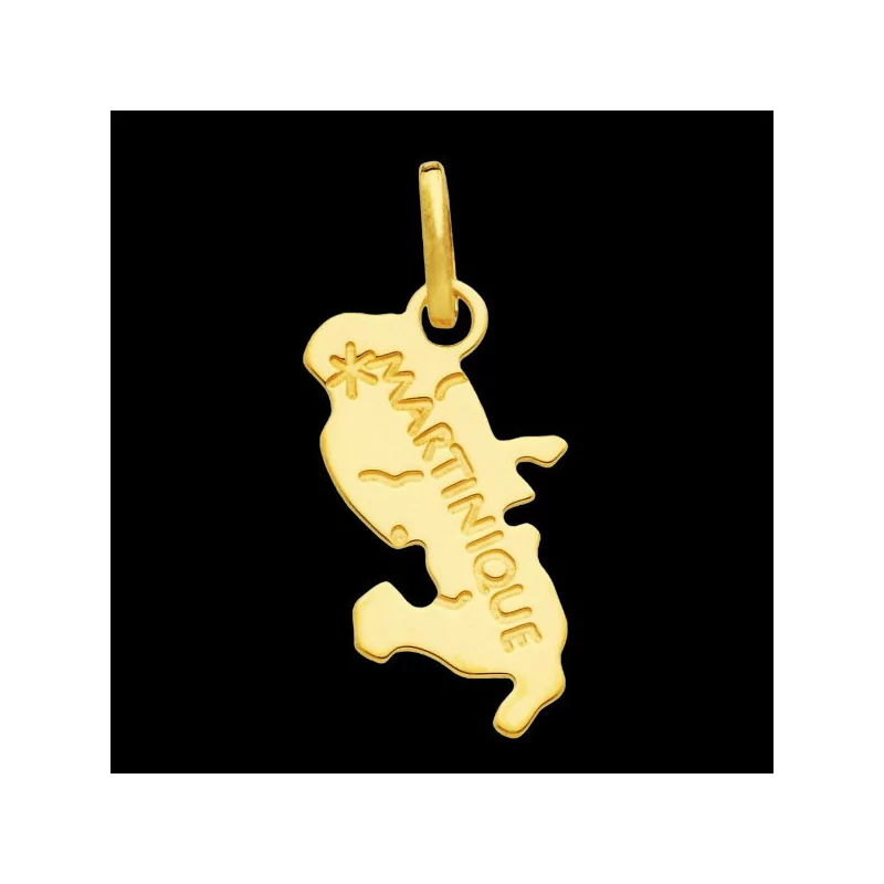 Martinique Map Gold Pendant