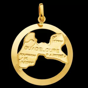 Pendentif Carte Guadeloupe Entourage MM