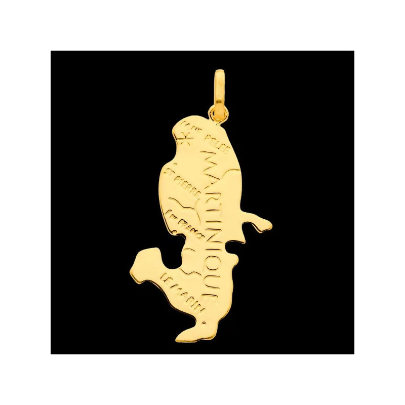 Pendentif Carte Martinique Or 18 Carats bijouxcreoles.com