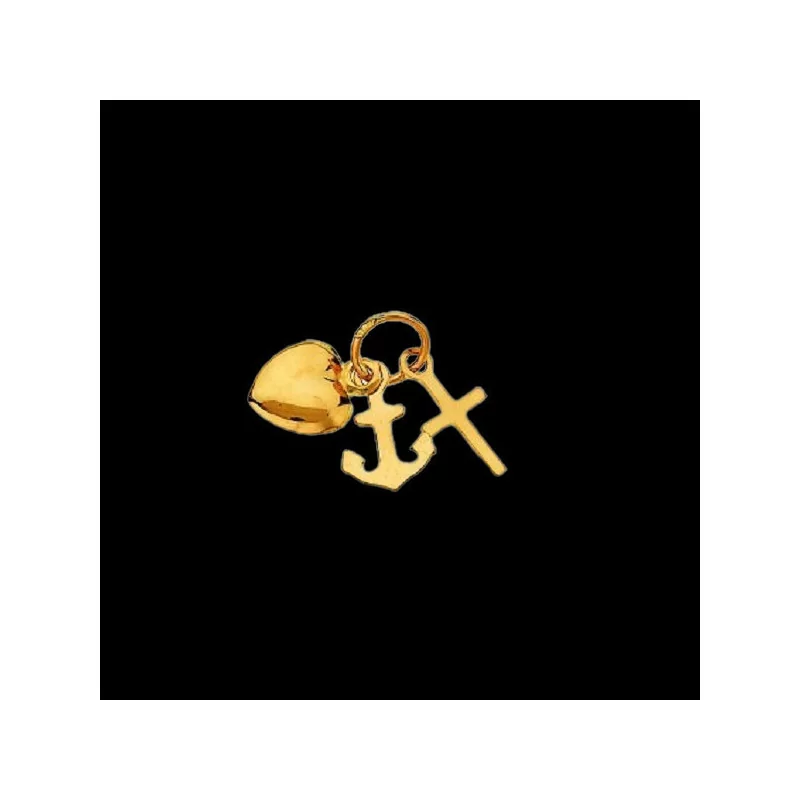 Pendentif Cœur Croix Ancre Or bijouxcreoles.com Pendentif Cœur Croix Ancre Or bijouxcreoles.com