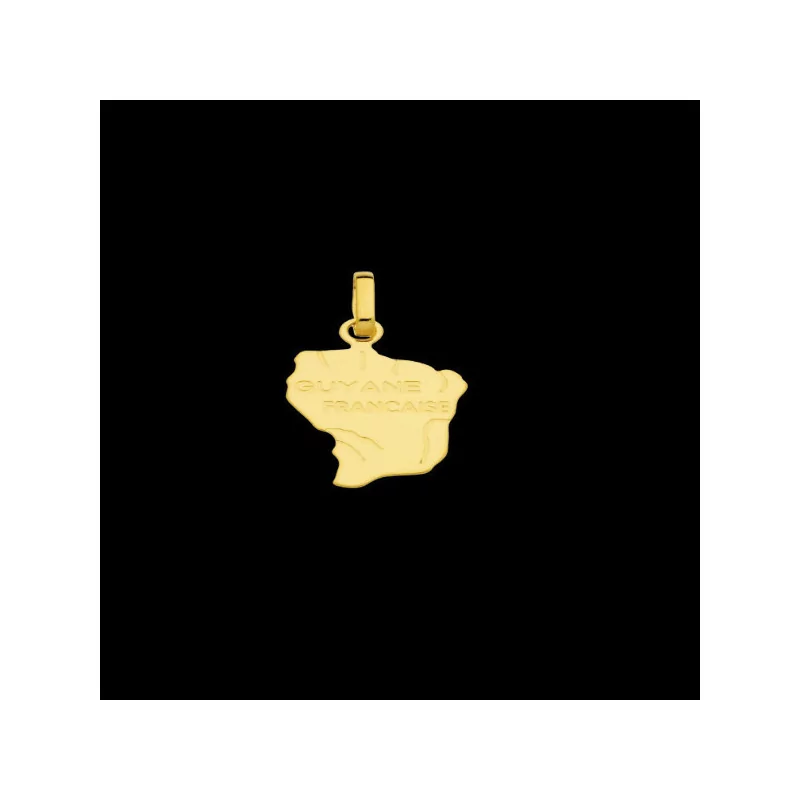 Gold Guyana map pendant