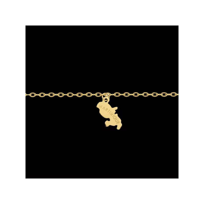 Ankle chain with a Martinique map