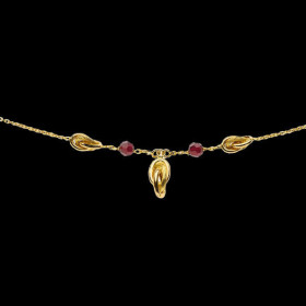 Collier Créole Forçats Grenats Or 18 Carats Y